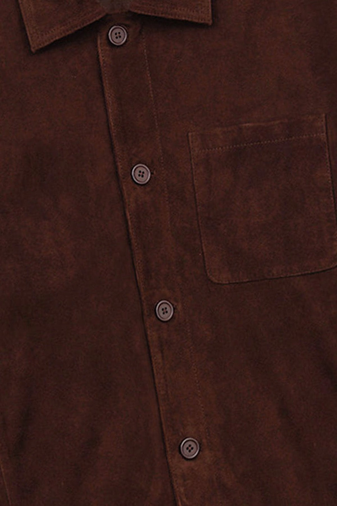 BROWN SUEDE BUTTON-UP JACKET