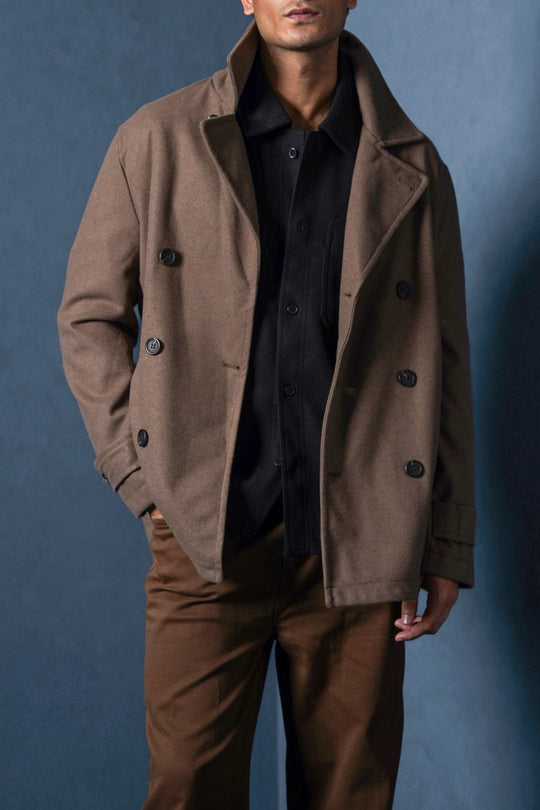 BROWN SAILOR PEACOAT