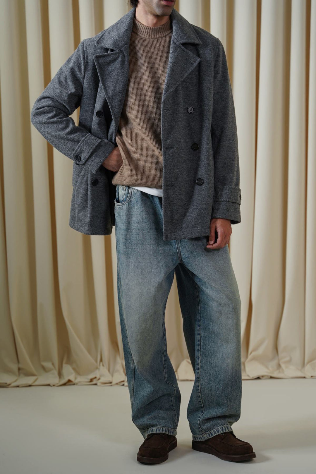 DARK GREY SAILOR PEACOAT