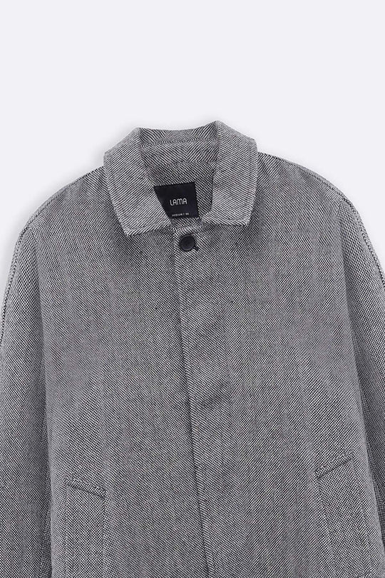GREY WOOL-BLEND OVERCOAT