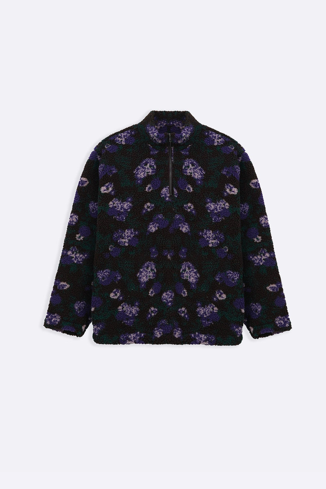 DARK BROWN BLOOM SHERPA PULLOVER