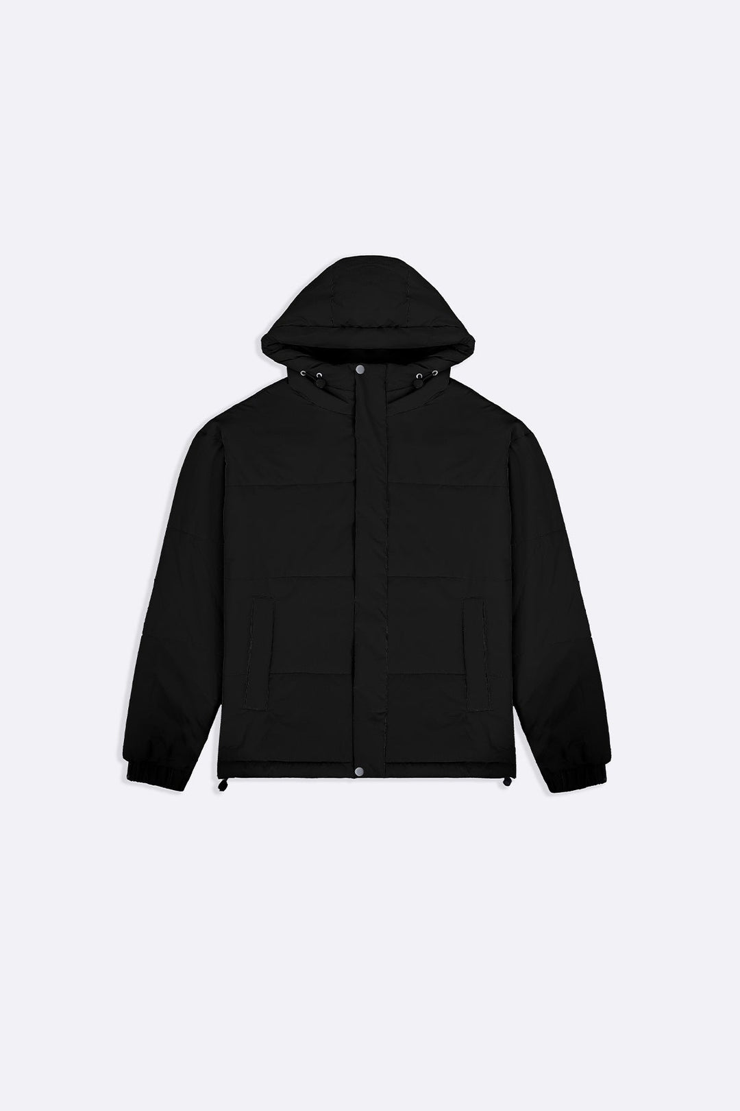 BLACK HOODED PUFFER JACKET