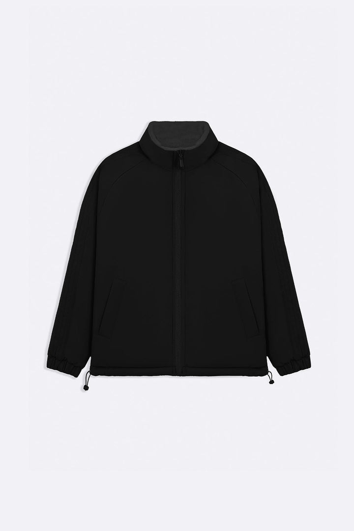 BLACK REVERSIBLE SHERPA PUFFER