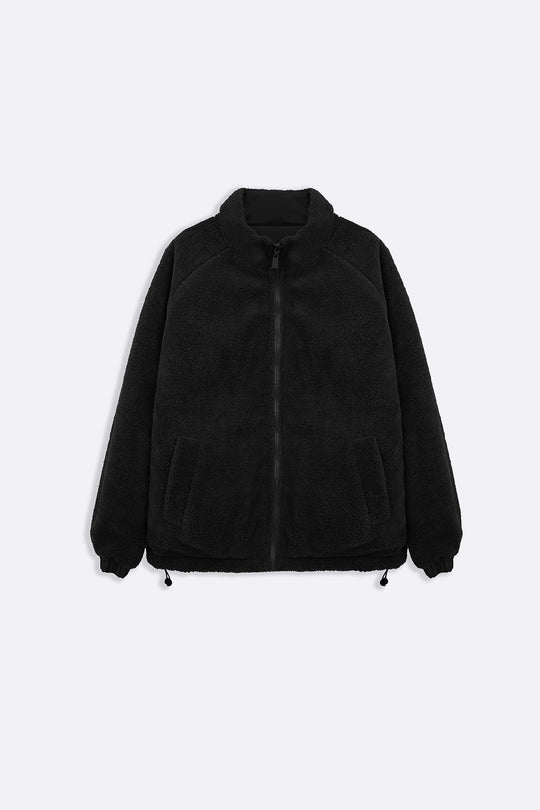 BLACK REVERSIBLE SHERPA PUFFER