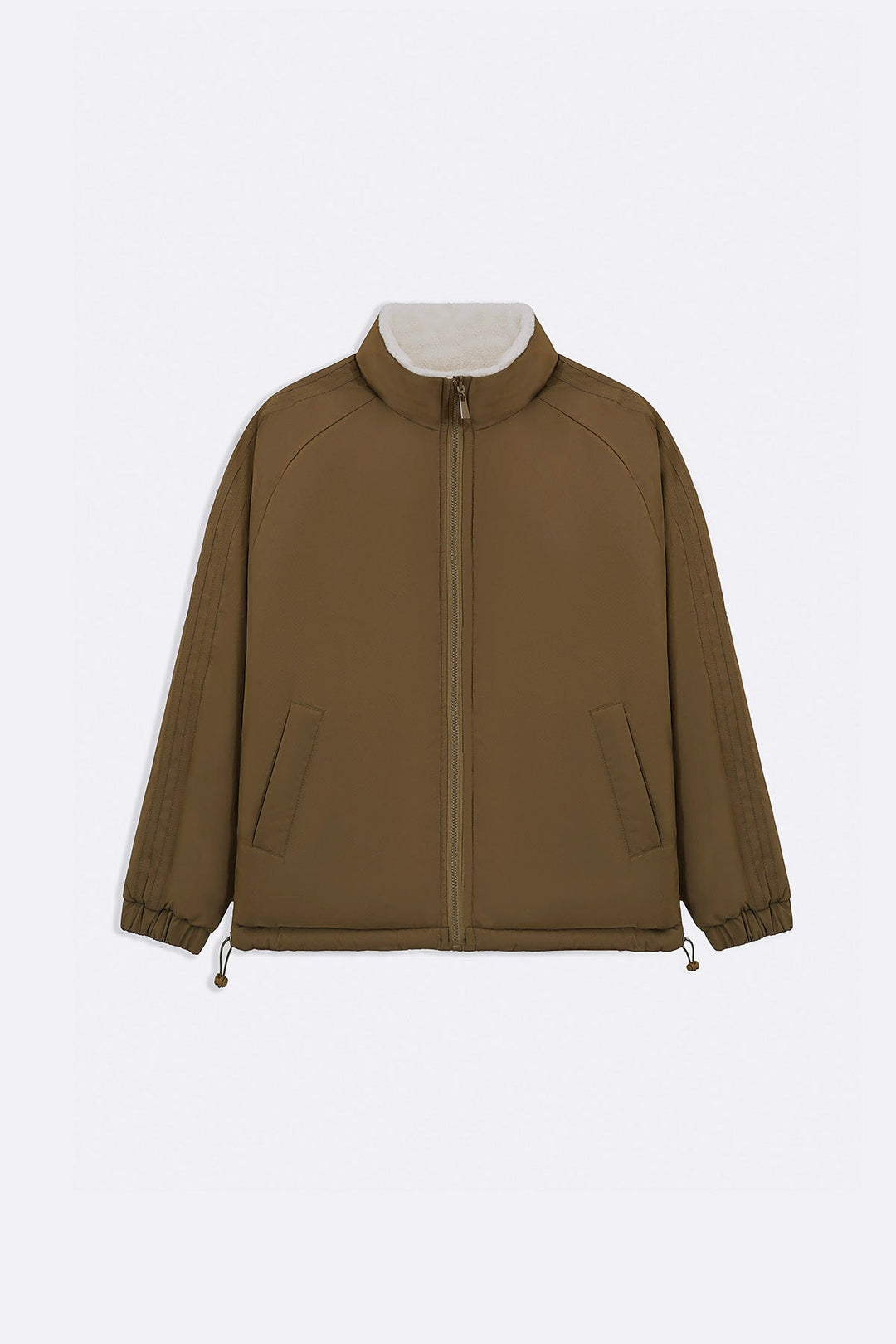 BROWN REVERSIBLE SHERPA PUFFER