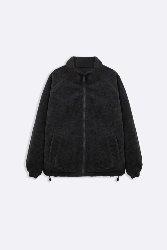 GREY REVERSIBLE SHERPA PUFFER