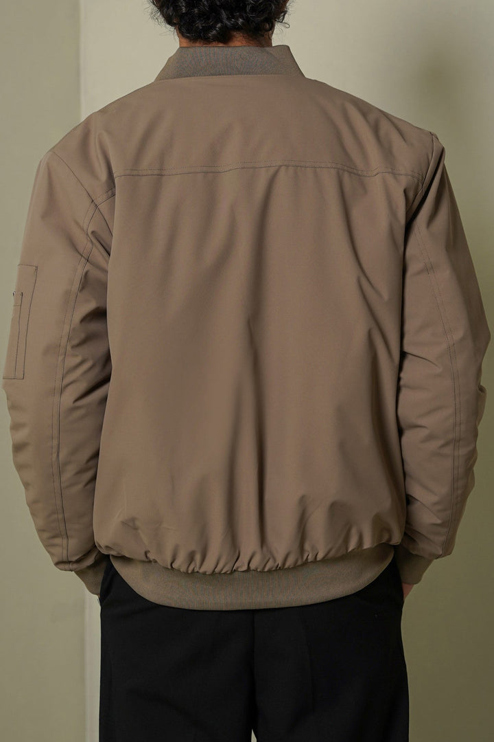 BEIGE REVERSIBLE BOMBER JACKET