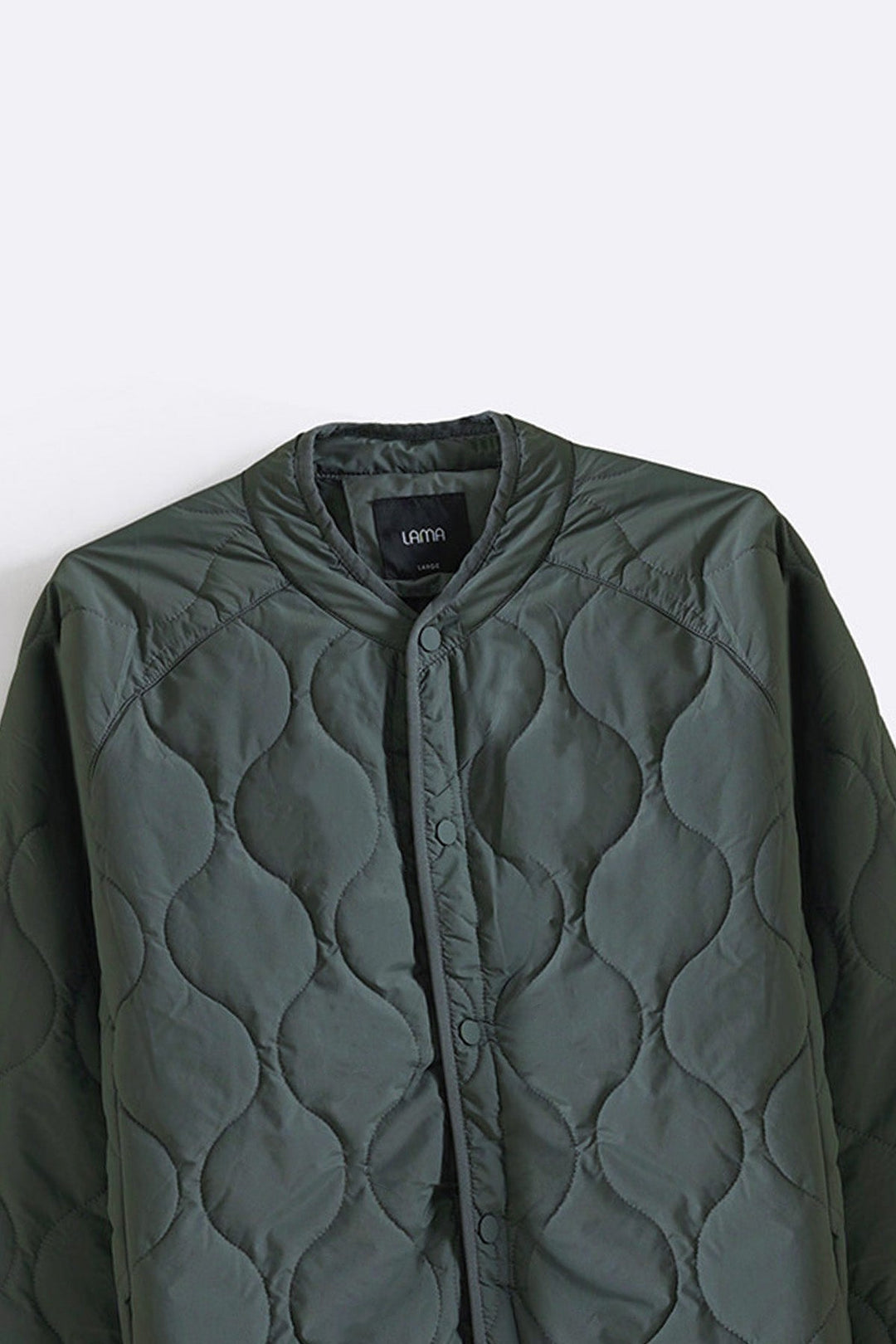 GREEN QUILTED MANDARIN JACKET