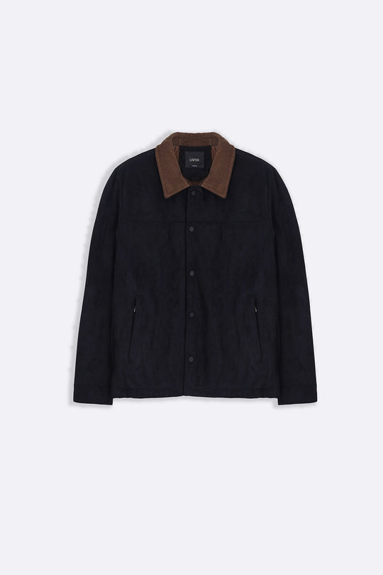 BLACK SUEDE SHORT COAT