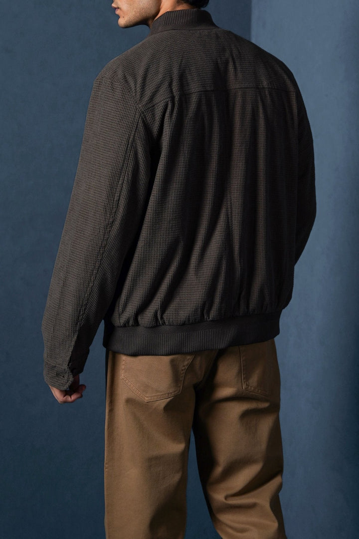 COFFEE MOCKNECK CARDIGAN