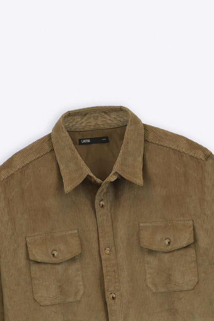 KHAKI LIGHT CORDUROY SHACKET