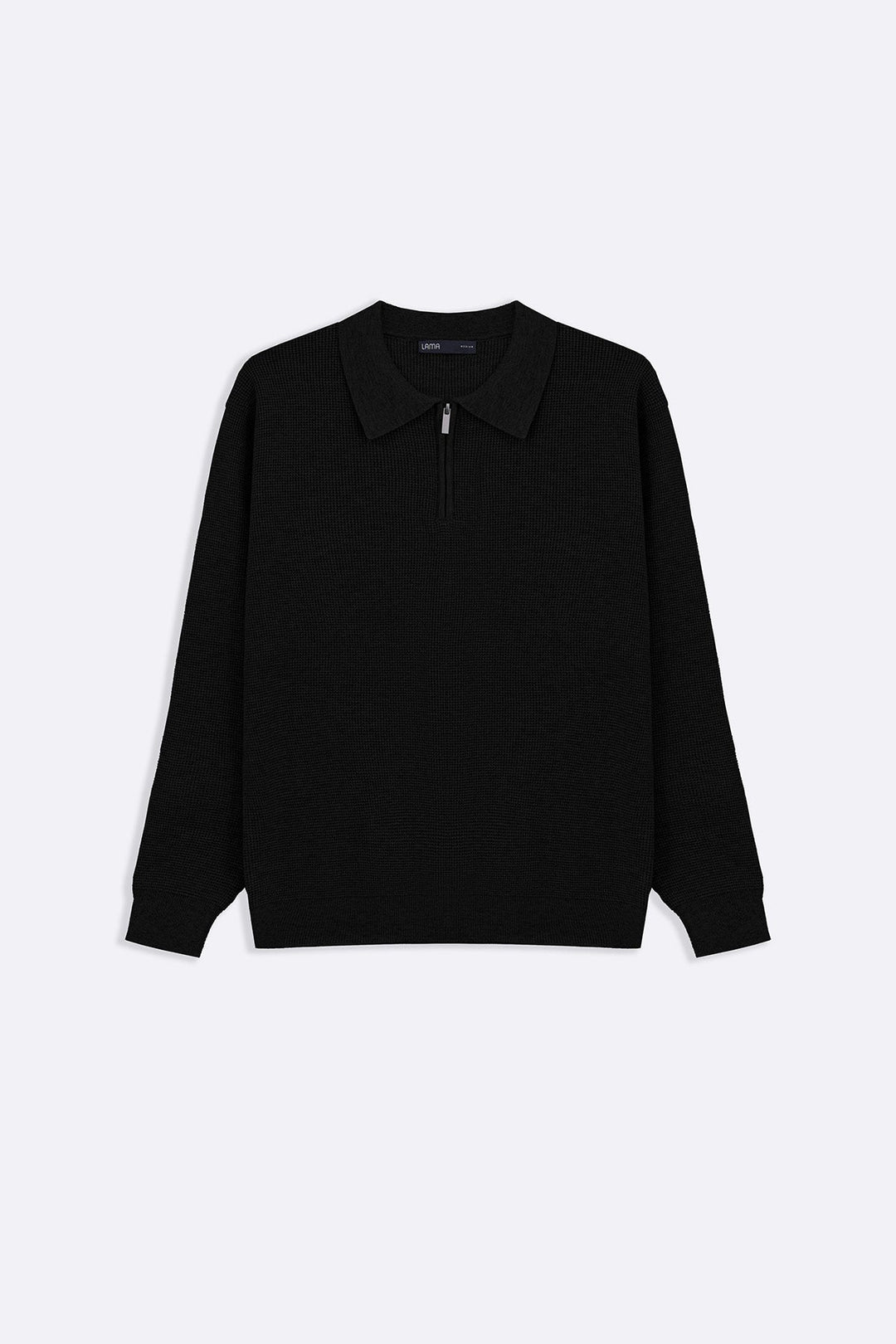 BLACK CLASSIC COLLAR SWEATER