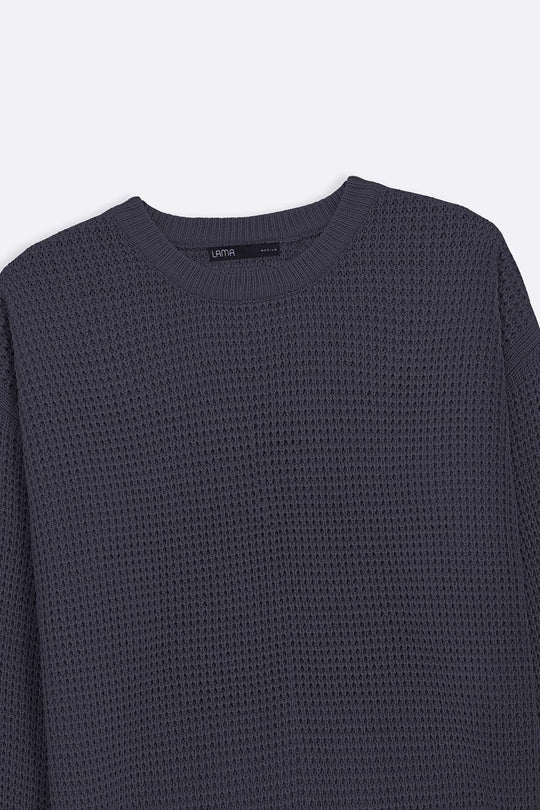 DARK GREY FISHERMAN SWEATER