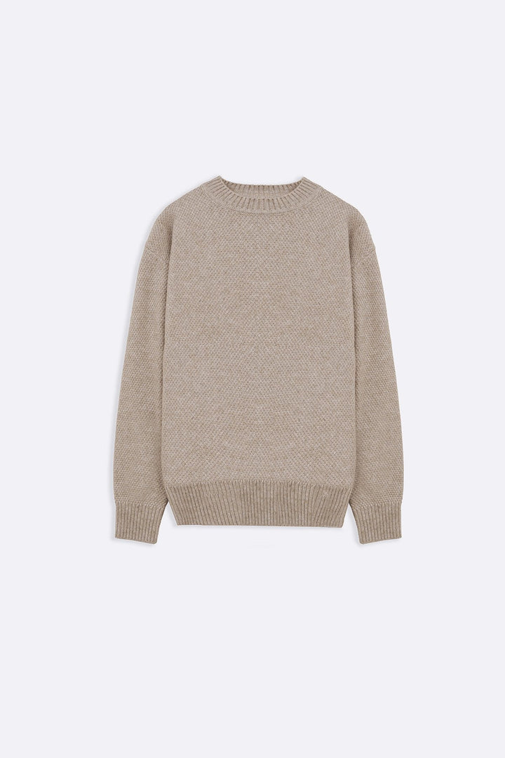 BEIGE SOFT-BRUSHED SWEATER