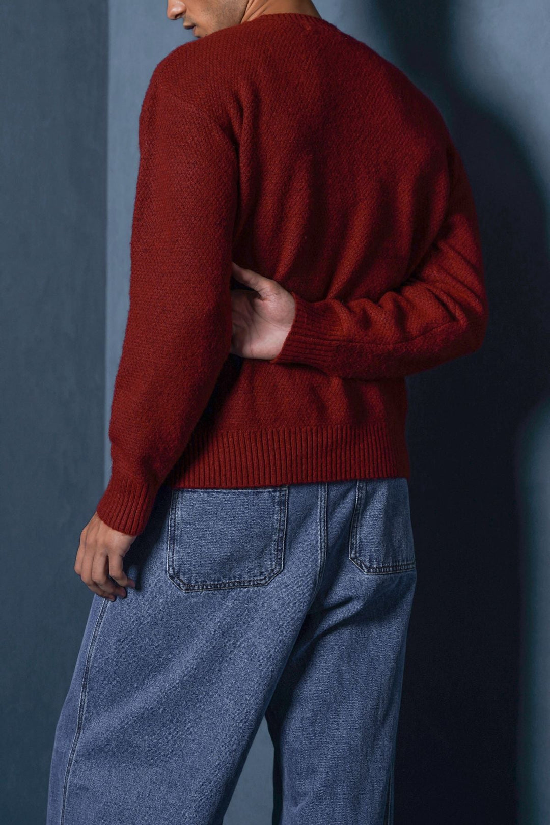 RED SOFT-BRUSHED SWEATER