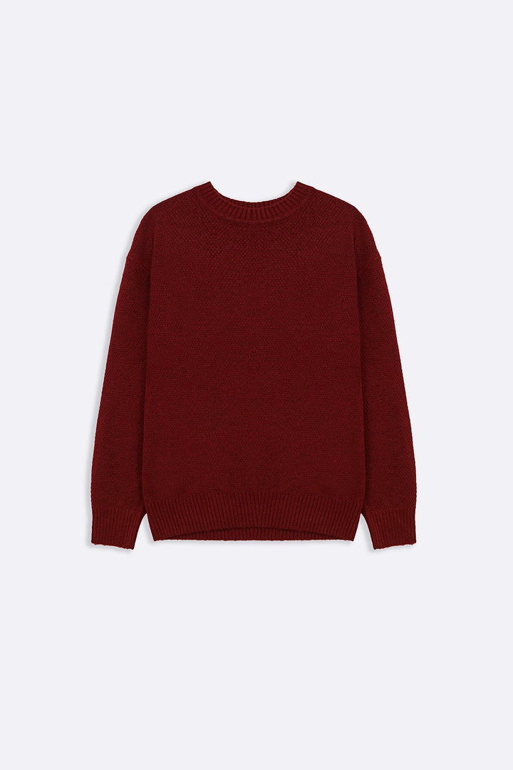 RED SOFT-BRUSHED SWEATER