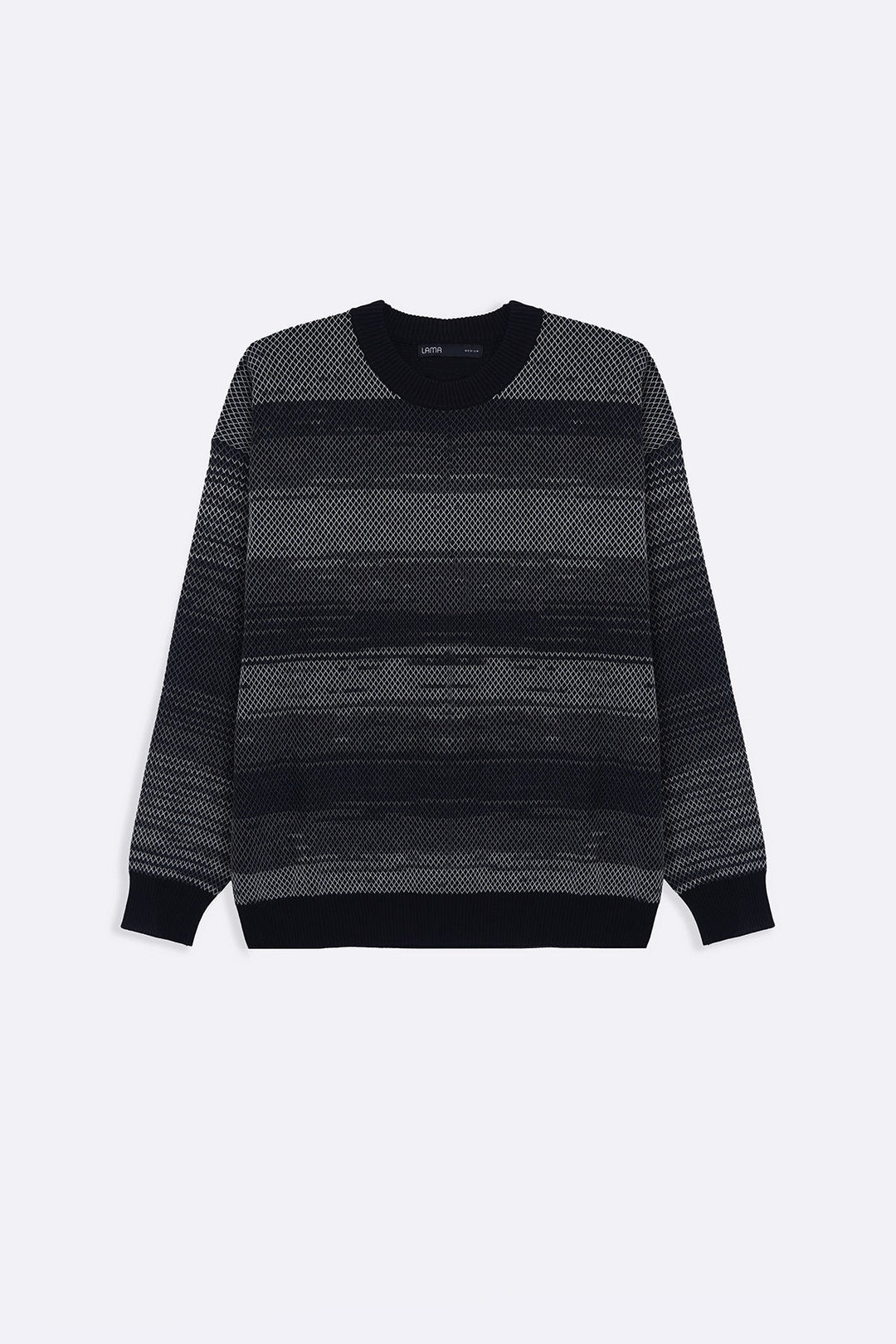 GREY BLACK GRADIENT KNIT SWEATER