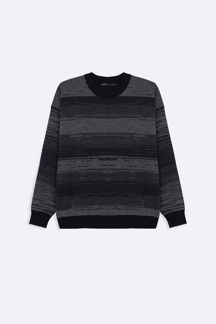 GREY BLACK GRADIENT KNIT SWEATER