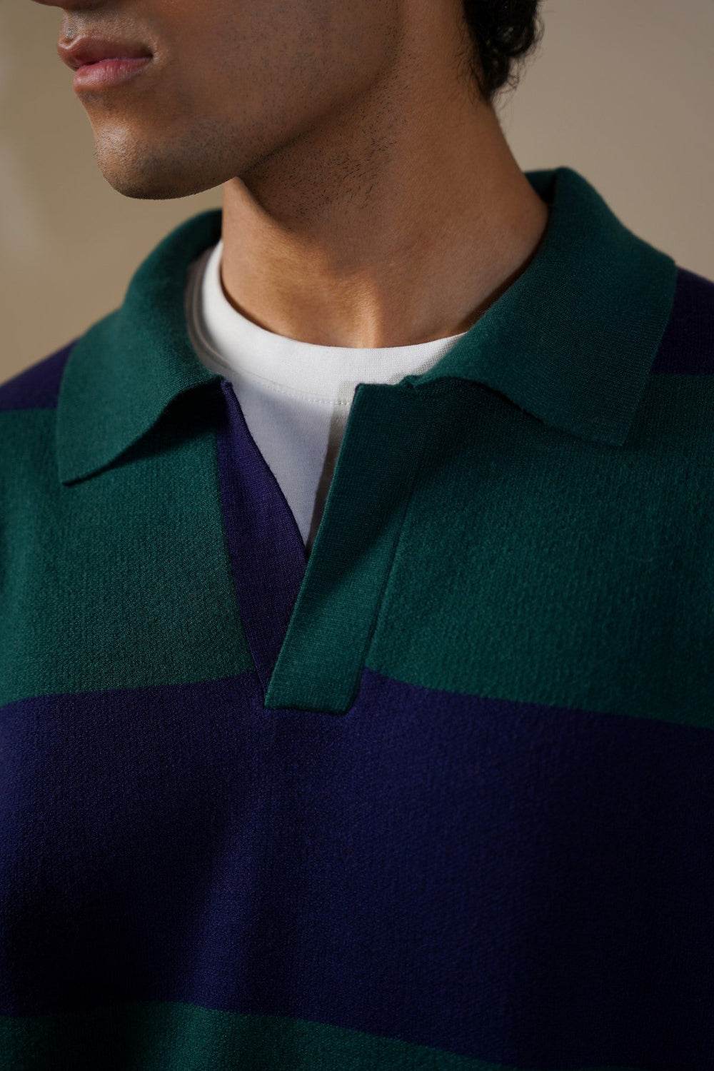 NAVY GREEN RUGBY SWEATER