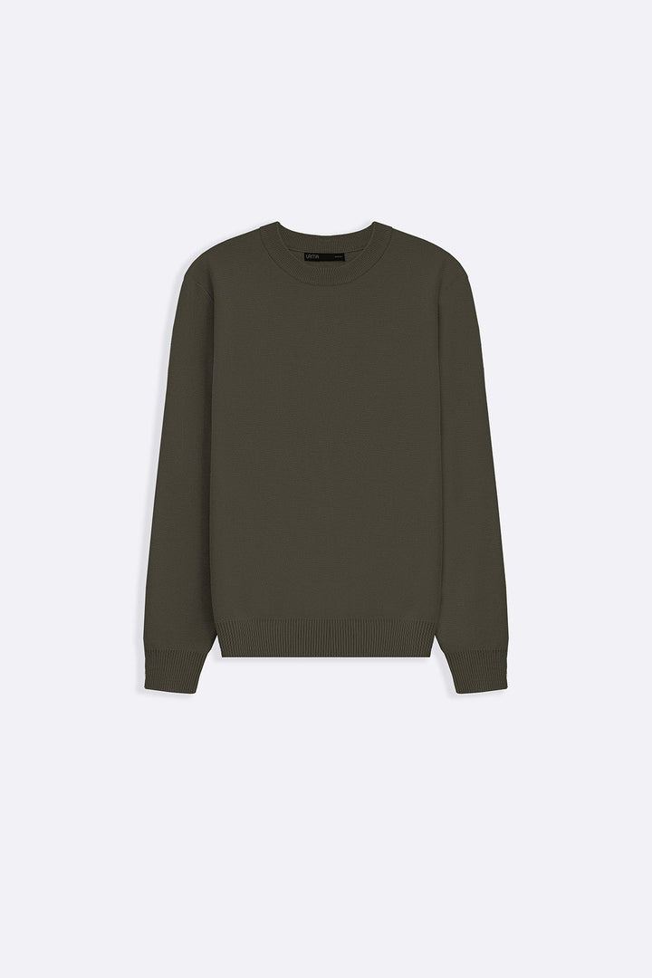 OLIVE CAMBRIDGE CREWNECK SWEATER