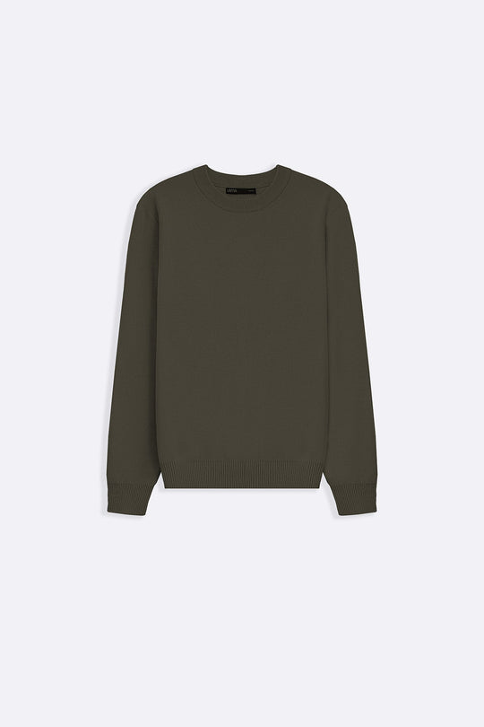OLIVE CAMBRIDGE CREWNECK SWEATER