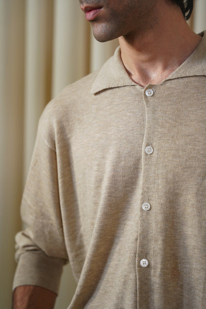 BEIGE CLASSIC CARDIGAN