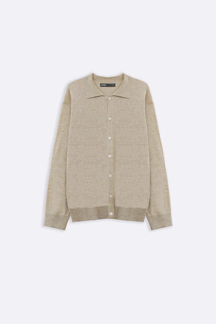BEIGE CLASSIC CARDIGAN