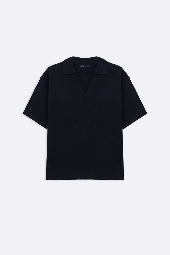 BLACK HALF SLEEVES SWEATER