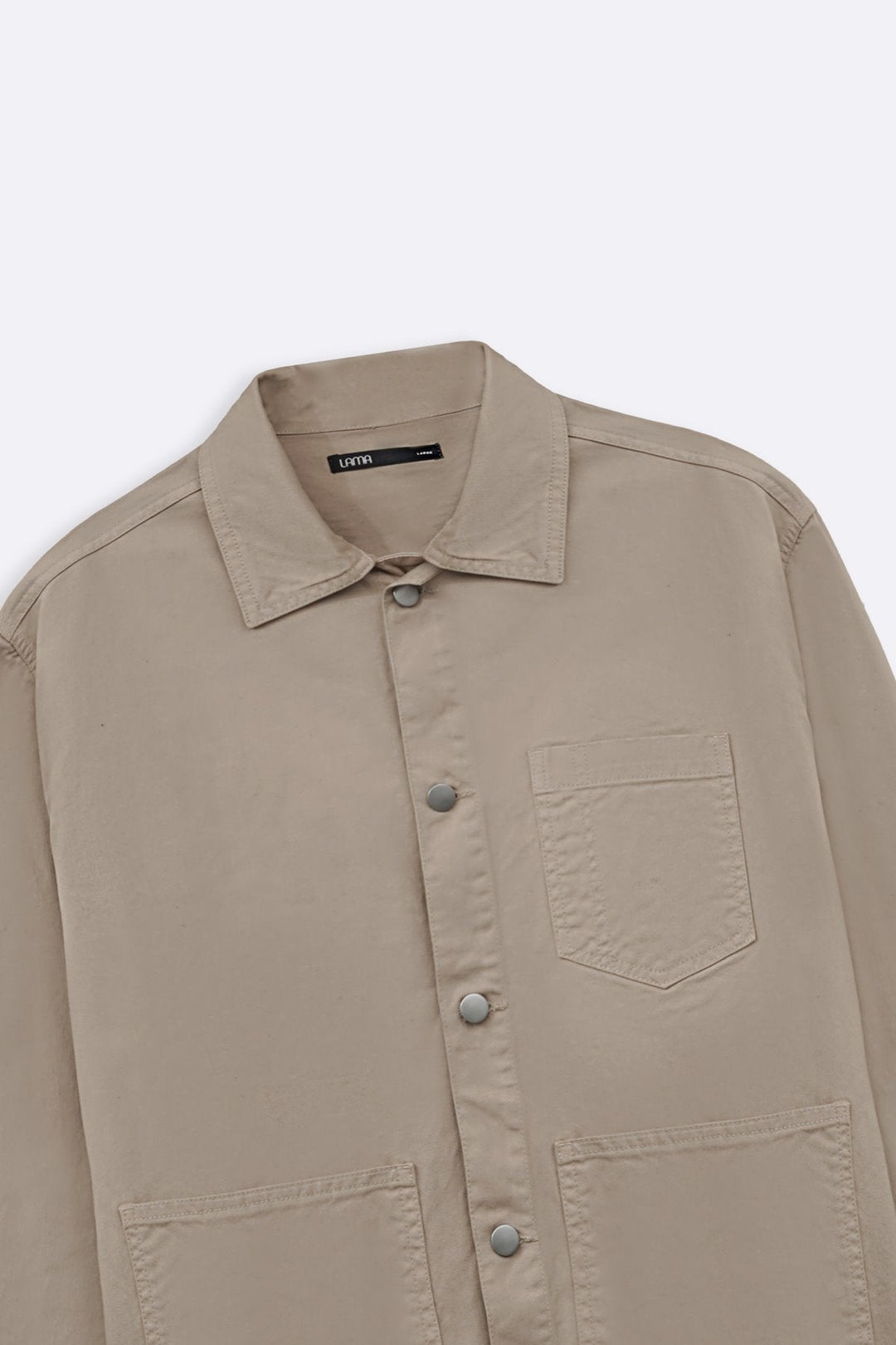 BEIGE TWILL UTILITY JACKET