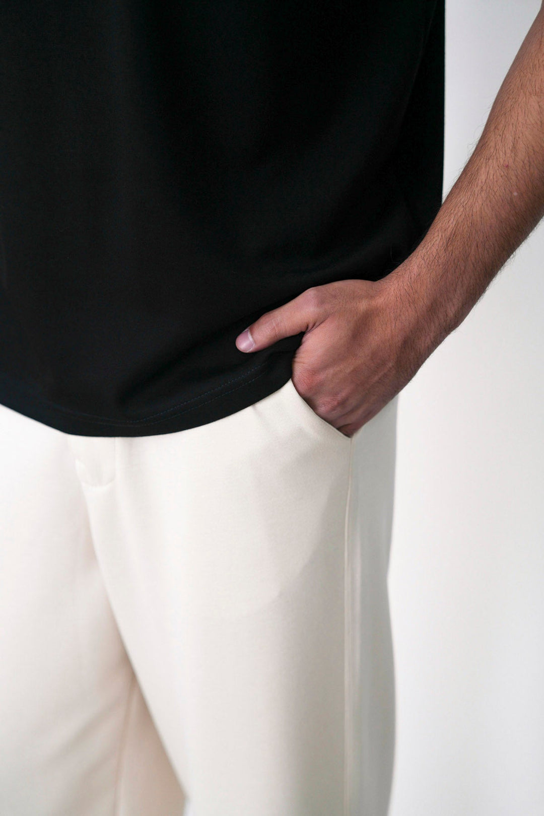 IVORY TAILORED PLEAT PANTS