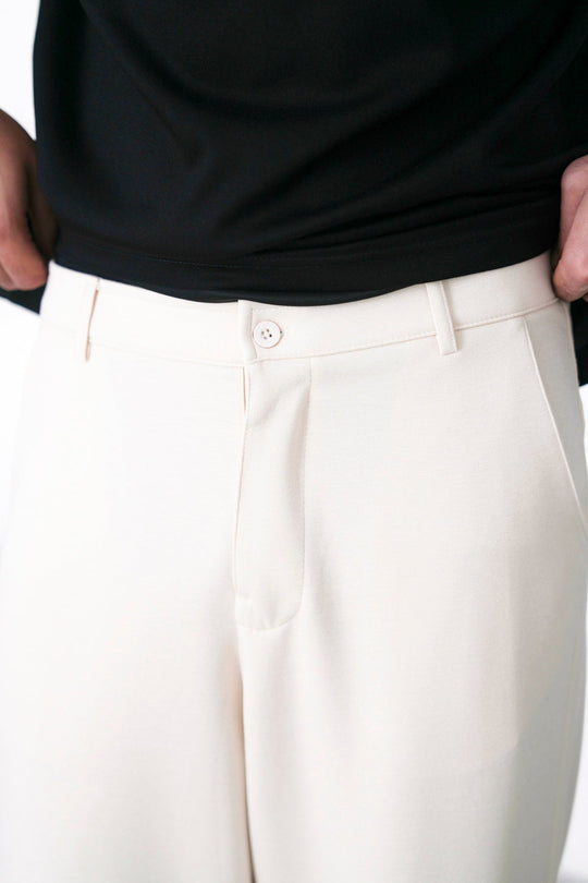 IVORY TAILORED PLEAT PANTS