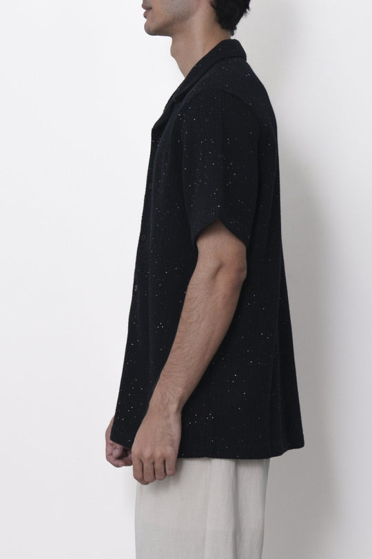 BLACK-COASTAL FLECK COLLARED SHIRT