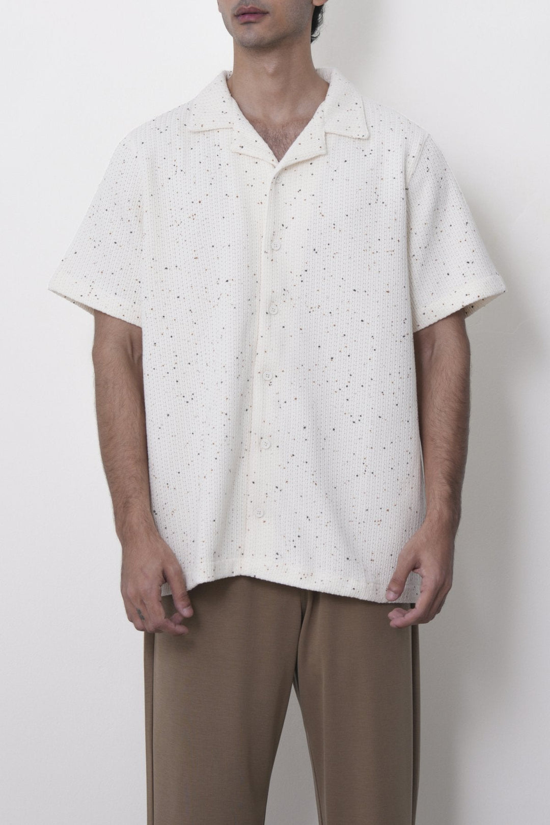 IVORY-COASTAL FLECK COLLARED SHIRT