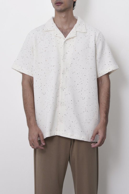 IVORY-COASTAL FLECK COLLARED SHIRT