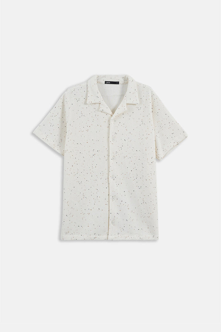 IVORY-COASTAL FLECK COLLARED SHIRT
