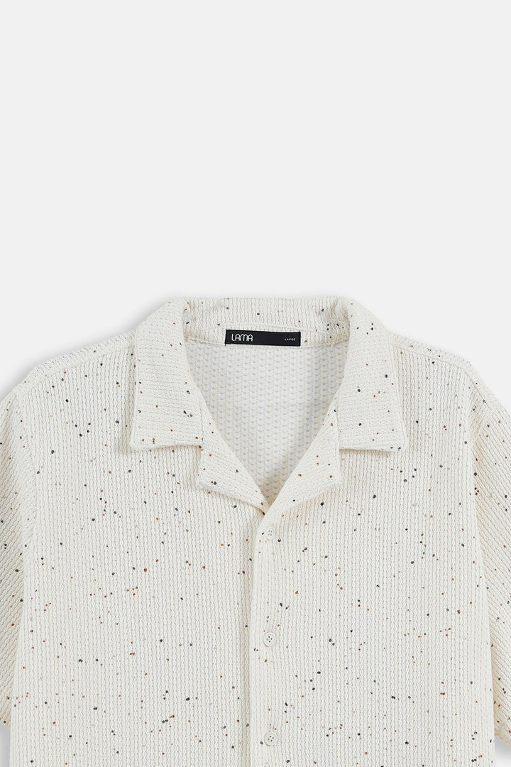 IVORY-COASTAL FLECK COLLARED SHIRT