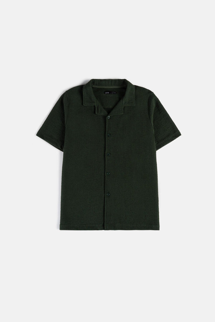 FOREST GREEN RESORT COLLAR SHIRT