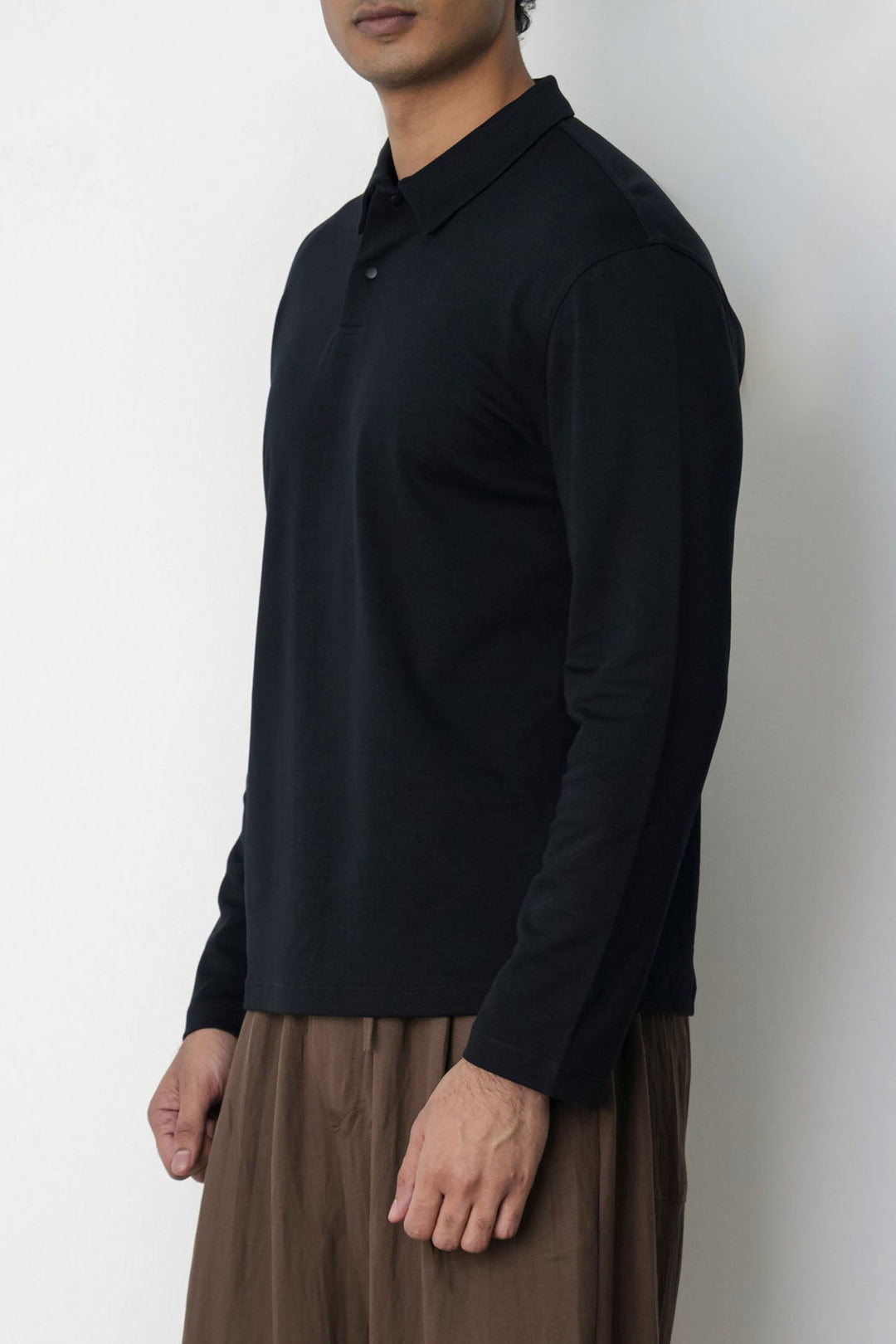 BLACK HERITAGE LONG SLEEVE POLO