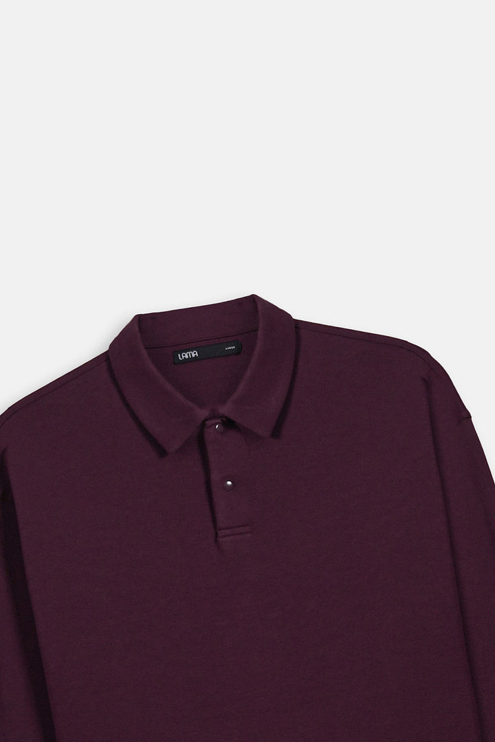 MAROON HERITAGE LONG SLEEVE POLO