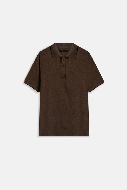 TONAL FOLIAGE PRINT POLO