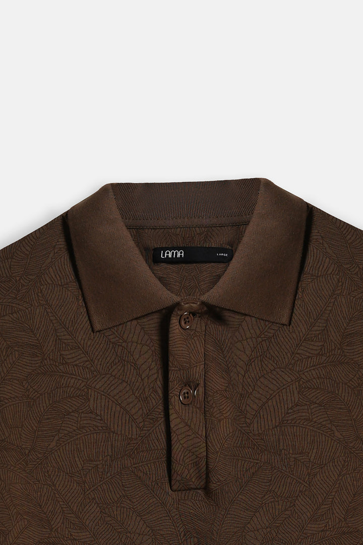 TONAL FOLIAGE PRINT POLO