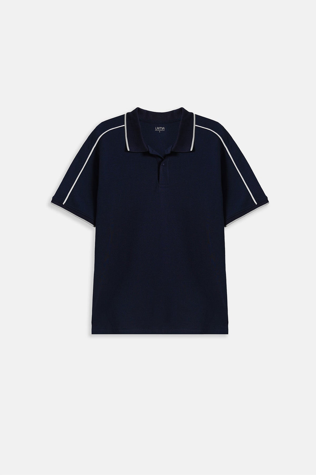 MID BLUE CONTRAST PIPING POLO