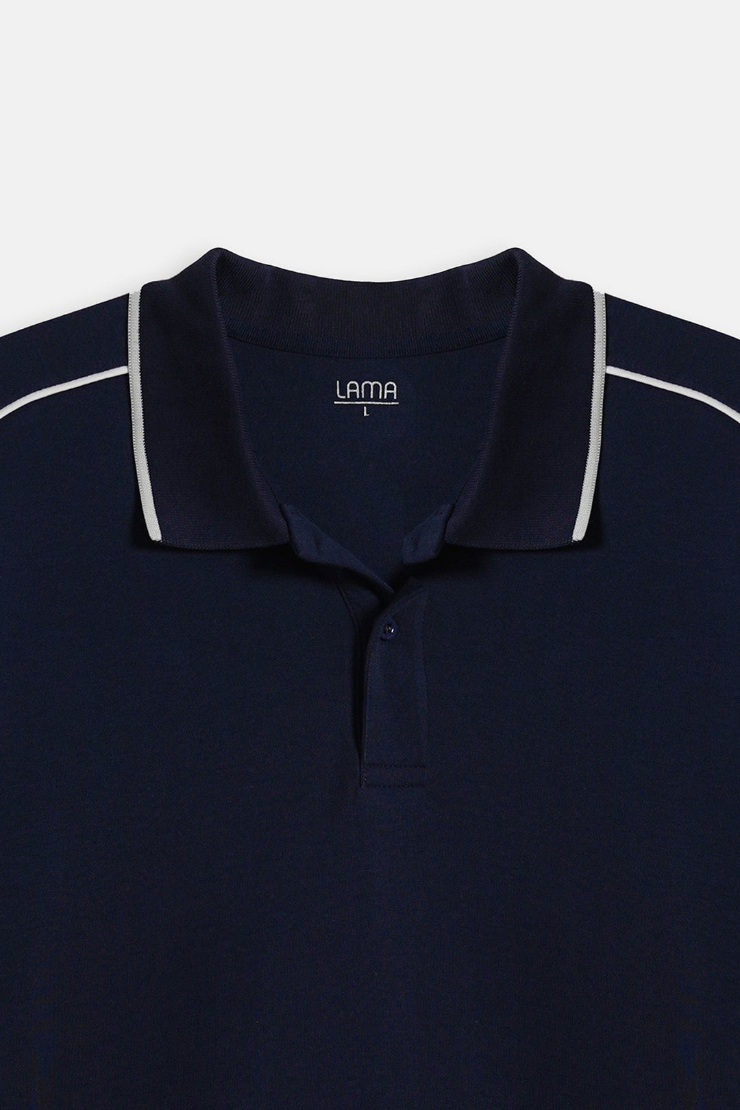 MID BLUE CONTRAST PIPING POLO