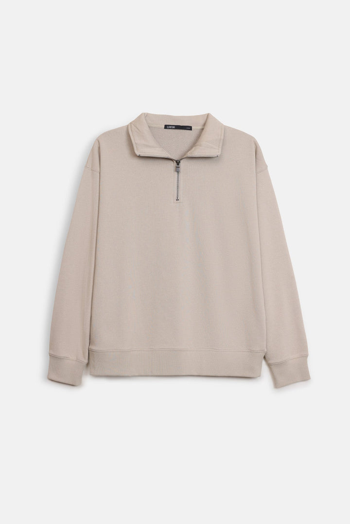 EVERYDAY MOCK NECK ZIP SWEAT