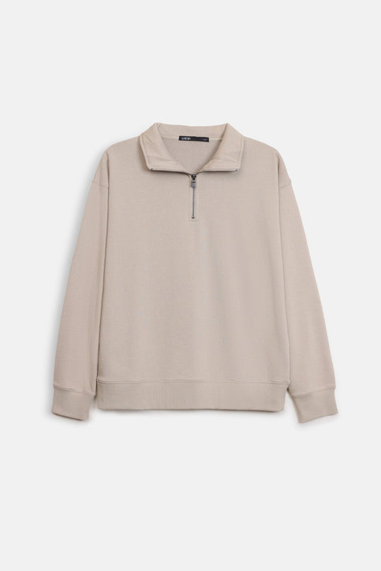EVERYDAY MOCK NECK ZIP SWEAT