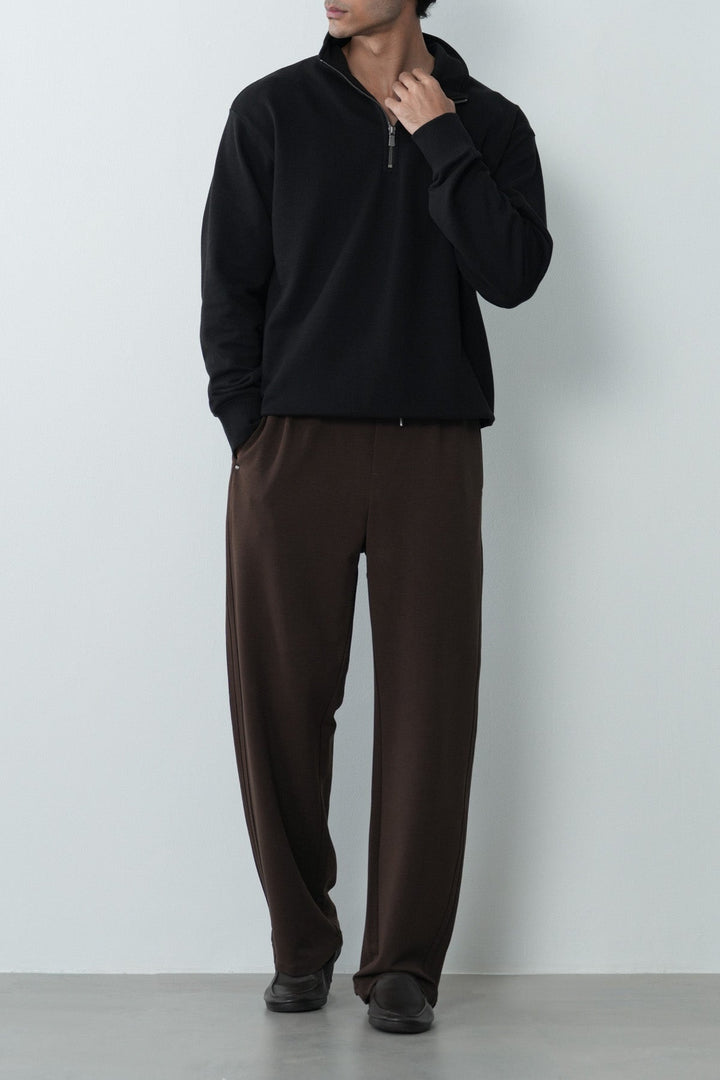 EVERYDAY MOCK NECK ZIP SWEAT