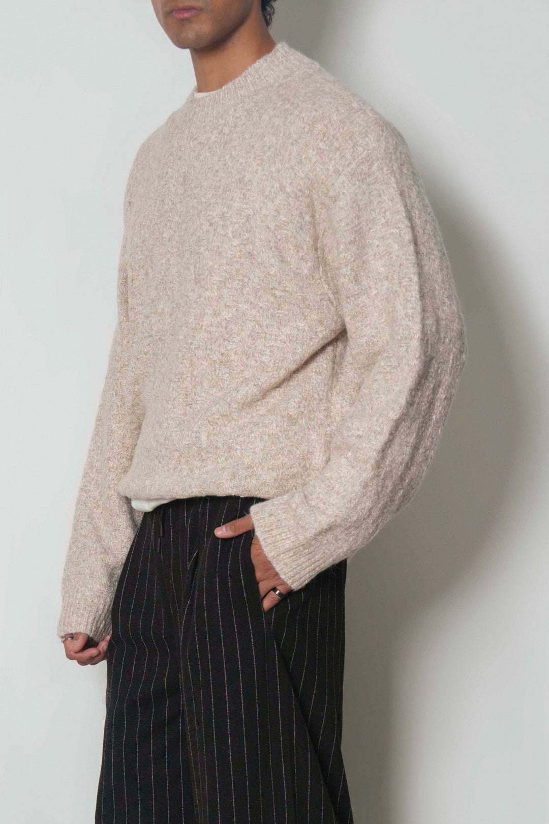 FLECKED CREW NECK SWEATER