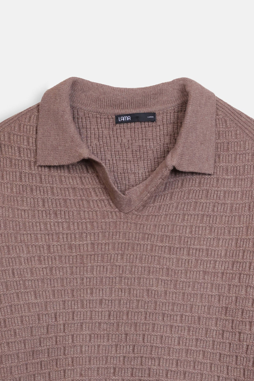 OPEN COLLAR TEXTURED POLO
