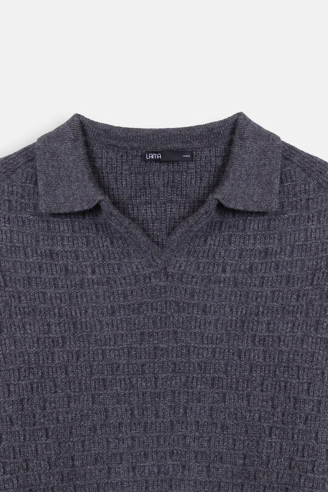OPEN COLLAR TEXTURED POLO