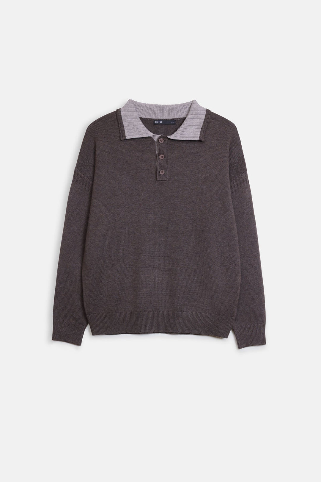 RELAXED KNIT POLO SWEATER